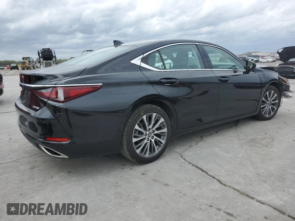 2019 Lexus ES with VIN 58ABZ1B12KU007851, listed as a Copart auction lot 51161375 with 49,757 mi miles and Salvage Title. Bid and sale history available at carsss.com. Image 3.