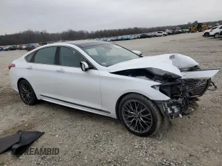 2019 Genesis G80 3.8L z VIN KMHGN4JE4KU290817, wystawiony jako Copart lot #44030005 z przebiegiem 61 008 mil mil oraz Szkoda całkowita • Salvage title. Historia ofert i sprzedaży dostępna na DreamBid. Obrazek 4.