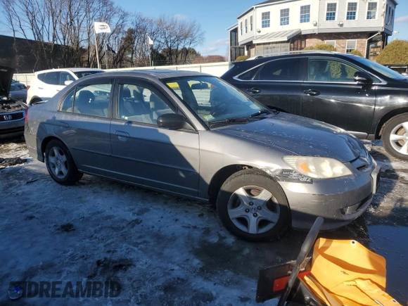 2004 Honda Civic EX with VIN 2HGES26854H613579, listed as a Copart auction lot 43901315 with 133,188 mi miles and Clean Title. Bid and sale history available at DreamBid. Image 4.