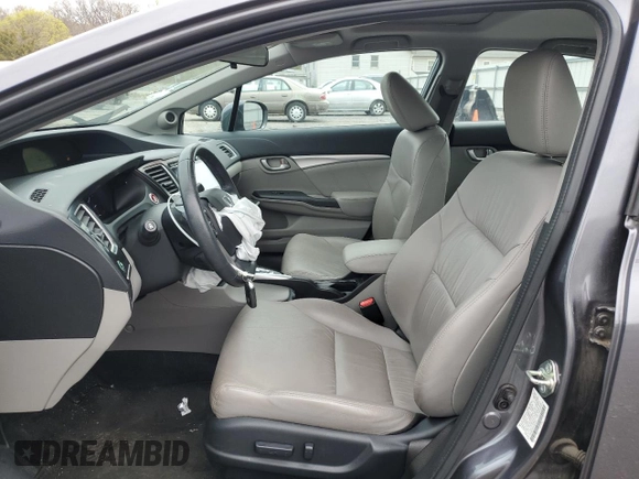 2015 Honda Civic EX-L with VIN 2HGFB2F99FH525523, listed as a Copart auction lot 53046005 with 23,618 mi miles and Salvage Title. Bid and sale history available at DreamBid. Image 7.
