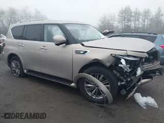 2021 Infiniti QX80 LUXE with VIN JN8AZ2AE7M9269067, listed as a IAAI auction lot 41072749 with 94,875 mi miles. Bid and sale history available at carsss.com. Image 1.