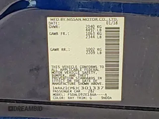 2018 Nissan LEAF S with VIN 1N4AZ1CP6JC301337, listed as a Copart auction lot 54556445 with 29,715 mi miles and Salvage Title. Bid and sale history available at DreamBid. Image 12.