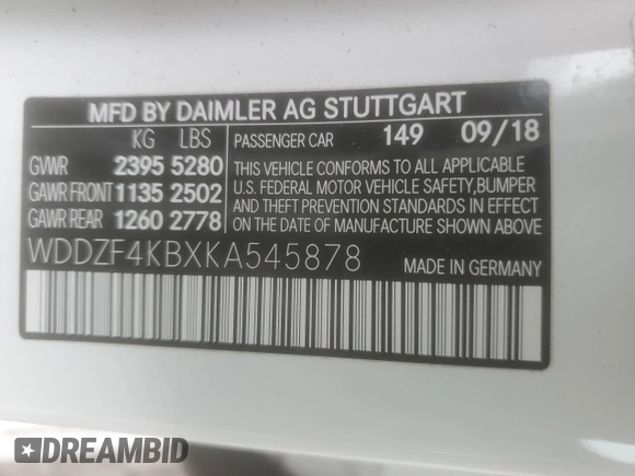 2019 Mercedes-Benz E-Class E 300 with VIN WDDZF4KBXKA545878, listed as a Copart auction lot 48755465 with 32,344 mi miles and Salvage Title. Bid and sale history available at carsss.com. Image 13.