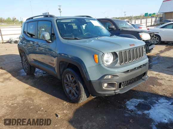 2016 Jeep Renegade Latitude with VIN ZACCJBBT6GPD66773, listed as a IAAI auction lot 41946572 with 156,505 mi miles. Bid and sale history available at carsss.com. Image 1.