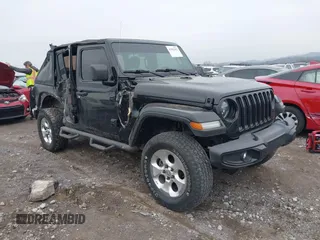 2021 Jeep Wrangler Unlimited Sahara with VIN 1C4HJXEG4MW603793, listed as a IAAI auction lot 41502182 with 53,500 mi miles and . Bid and sale history available at DreamBid. Image 1.