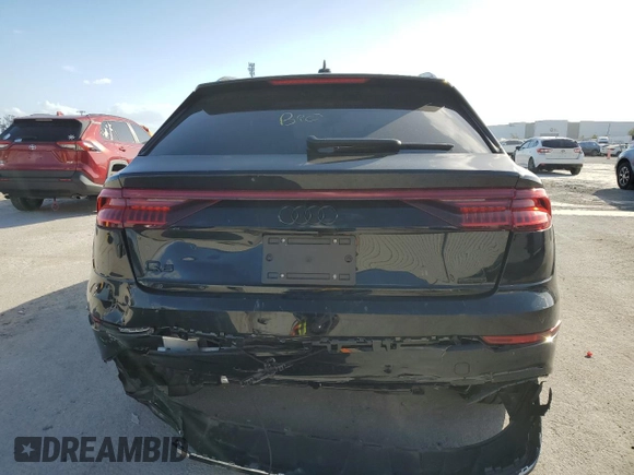 2023 Audi Q8 Premium with VIN WA1AVBF1XPD020187, listed as a Copart auction lot 75623334 with 8,308 mi miles and Salvage title. Bid and sale history available at DreamBid. Image 6.