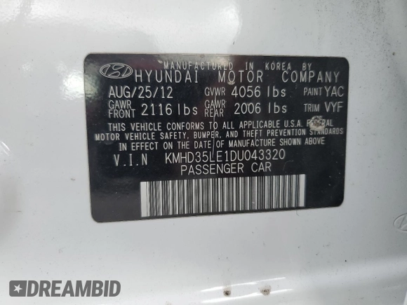 2013 Hyundai Elantra GT with VIN KMHD35LE1DU043320, listed as a Copart auction lot 74355754 with 133,897 mi miles and Salvage Title. Bid and sale history available at carsss.com. Image 13.
