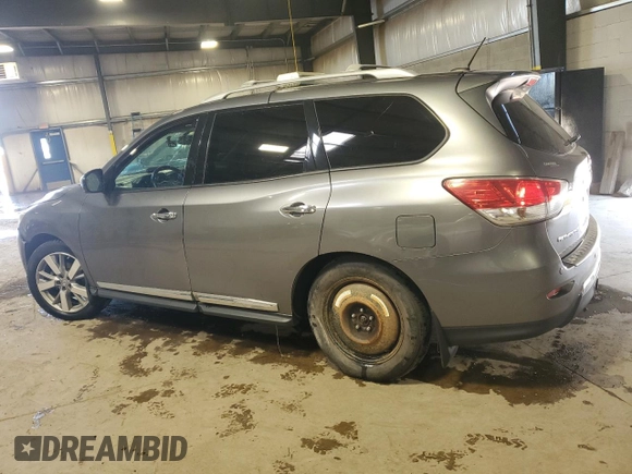 2015 Nissan Pathfinder SV z VIN 5N1AR2MMXFC709279, wystawiony jako Copart lot #59464785 z przebiegiem 92 343 mil mil oraz Szkoda całkowita • Salvage title. Historia ofert i sprzedaży dostępna na DreamBid. Obrazek 2.