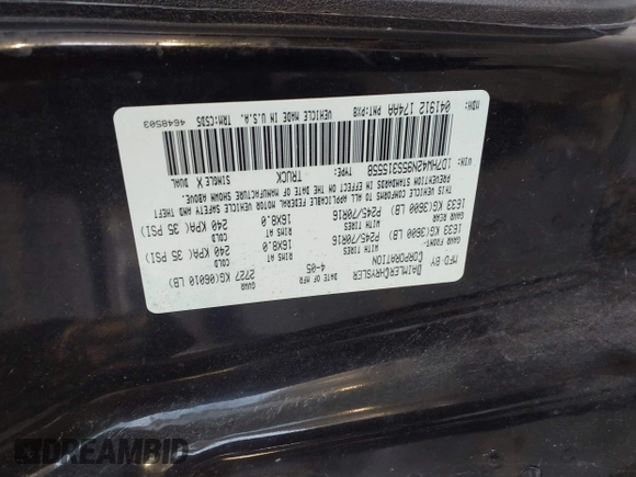 2005 Dodge Dakota SLT with VIN 1D7HW42N95S315558, listed as a IAAI auction lot 41210145 with 207,115 mi miles and . Bid and sale history available at DreamBid. Image 9.