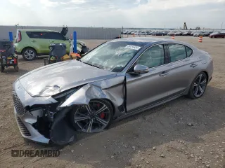 2024 Genesis G70 2.5T with VIN KMTG34SC4RU140774, listed as a Copart auction lot 65416434 with 3,189 mi miles and Salvage Title. Bid and sale history available at carsss.com. Image 1.
