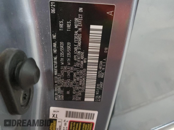 2021 Toyota Highlander Limited z VIN 5TDDZRBH0MS135769, wystawiony jako Copart lot #57762085 z przebiegiem 68 456 mil mil oraz Szkoda całkowita • Salvage title. Historia ofert i sprzedaży dostępna na DreamBid. Obrazek 13.