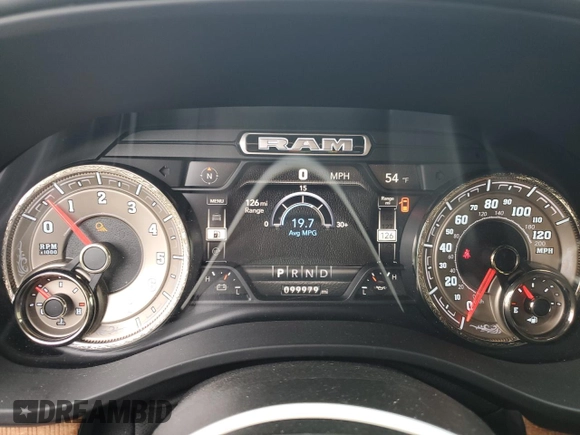 2020 Ram 1500 with VIN 1C6RREKG4LN401571, listed as a Copart auction lot 43620245 with 99,979 mi miles and Salvage title. Bid and sale history available at DreamBid. Image 9.