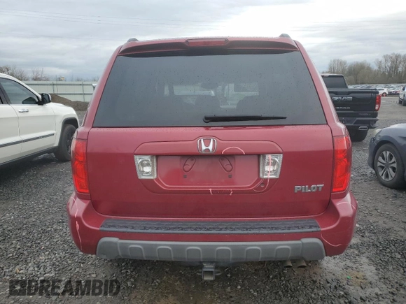 2005 Honda Pilot EX with VIN 2HKYF184X5H568118, listed as a Copart auction lot 50090105 with 206,952 mi miles and Salvage Title. Bid and sale history available at carsss.com. Image 6.