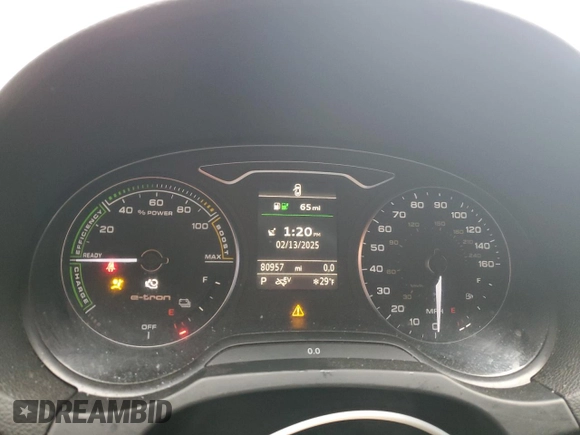 2016 Audi A3 e-tron Premium z VIN WAUUPBFF9GA144393, wystawiony jako Copart lot #44916225 z przebiegiem 80 957 mil mil oraz Szkoda całkowita • Salvage title. Historia ofert i sprzedaży dostępna na DreamBid. Obrazek 9.