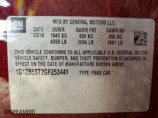 2016 Chevrolet Malibu LS with VIN 1G1ZB5ST2GF253441, listed as a Copart auction lot 51098405 with 119,907 mi miles and Clean Title. Bid and sale history available at carsss.com. Image 12.