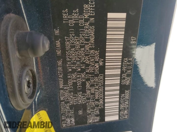 2011 Toyota Sienna LE AAS with VIN 5TDKK3DC0BS159383, listed as a Copart auction lot 54610645 with 184,385 mi miles and Salvage Title. Bid and sale history available at DreamBid. Image 14.