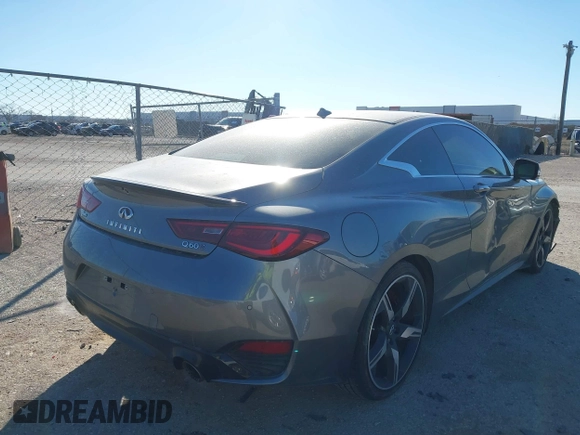 2022 Infiniti Q60 Red Sport 400 with VIN JN1FV7LL2NM680688, listed as a IAAI auction lot 41263397 with 14,001 mi miles and . Bid and sale history available at DreamBid. Image 4.