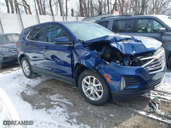 2023 Chevrolet Equinox LT with VIN 3GNAXUEG0PS147569, listed as a IAAI auction lot 41611473 with 21,837 mi miles. Bid and sale history available at carsss.com. Image 1.