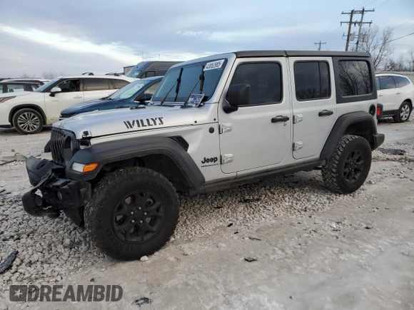 2023 Jeep Wrangler Sport S with VIN 1C4HJXDGXPW532573, listed as a Copart auction lot 43852985 with 96,720 mi miles and Clean Title. Bid and sale history available at DreamBid. Image 1.