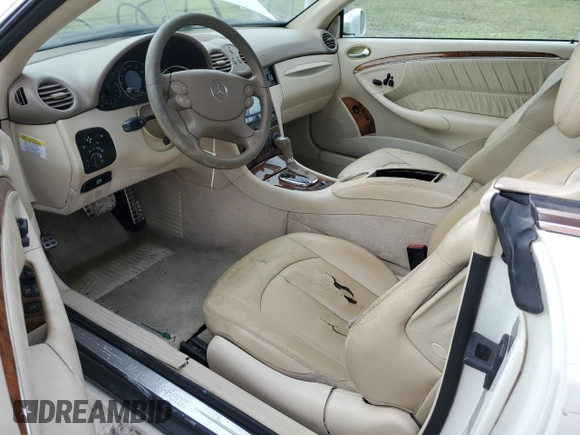2007 Mercedes-Benz CLK 350 with VIN WDBTK56F67F211595, listed as a Copart auction lot 76596154 with 158,864 mi miles and Salvage Title. Bid and sale history available at DreamBid. Image 8.