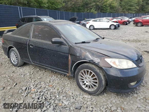 2005 Honda Civic EX with VIN 1HGEM21995L023996, listed as a Copart auction lot 75929274 with 150,577 mi miles and Salvage Title. Bid and sale history available at carsss.com. Image 4.