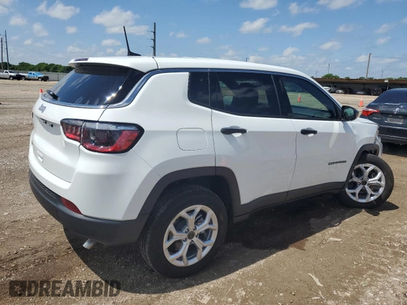 2025 Jeep Compass Sport with VIN 3C4NJDAN7ST529052, listed as a Copart auction lot 54128665 with 1,111 mi miles and Salvage title. Bid and sale history available at DreamBid. Image 3.