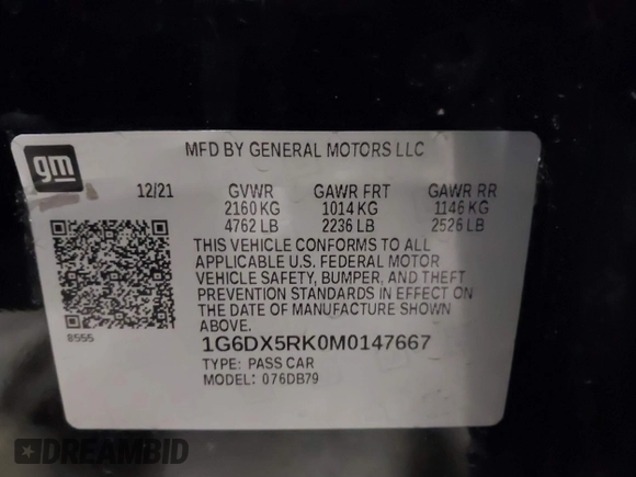 2021 Cadillac CT5 Luxury z VIN 1G6DX5RK0M0147667, wystawiony jako IAAI lot #41398726 z przebiegiem 50 387 mil mil oraz . Historia ofert i sprzedaży dostępna na DreamBid. Obrazek 9.