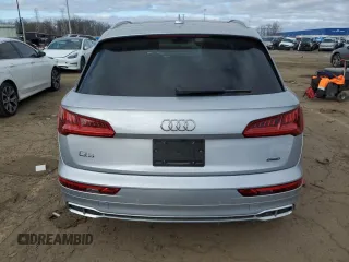 2020 Audi Q5 Premium Plus with VIN WA1E2AFY5L2046865, listed as a Copart auction lot 53377435 with 15,297 mi miles and Salvage title. Bid and sale history available at DreamBid. Image 6.