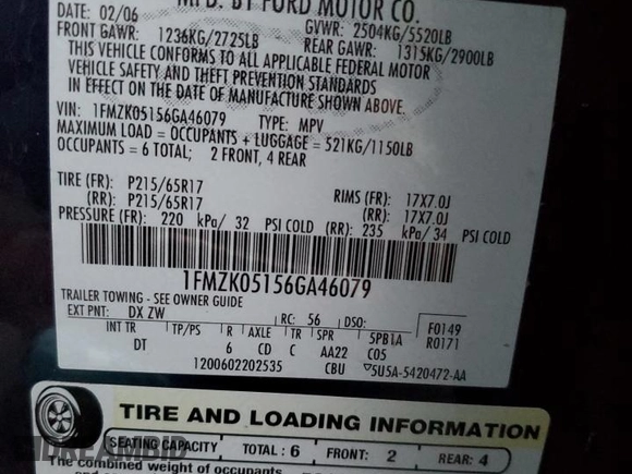 2006 Ford Freestyle SEL z VIN 1FMZK05156GA46079, wystawiony jako Copart lot #44441075 z przebiegiem 167 883 mil mil oraz Szkoda całkowita • Salvage title. Historia ofert i sprzedaży dostępna na DreamBid. Obrazek 13.