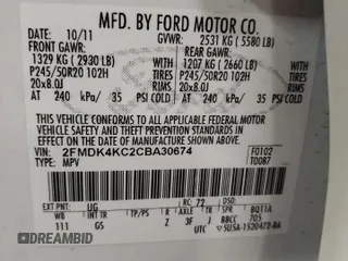 2012 Ford Edge Limited with VIN 2FMDK4KC2CBA30674, listed as a Copart auction lot 52807365 with 180,288 mi miles and Salvage Title. Bid and sale history available at carsss.com. Image 14.