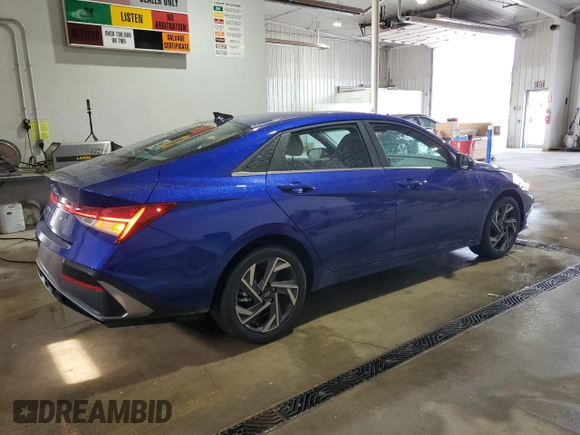 2024 Hyundai Elantra SEL with VIN KMHLS4DG1RU780582, listed as a Copart auction lot 53147805 with 4,282 mi miles and Salvage Title. Bid and sale history available at DreamBid. Image 3.
