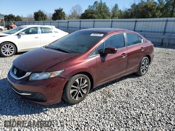 2014 Honda Civic Sedan EX with VIN 19XFB2F81EE080629, listed as a Copart auction lot 49690205 with 105,114 mi miles and Salvage Title. Bid and sale history available at carsss.com. Image 1.