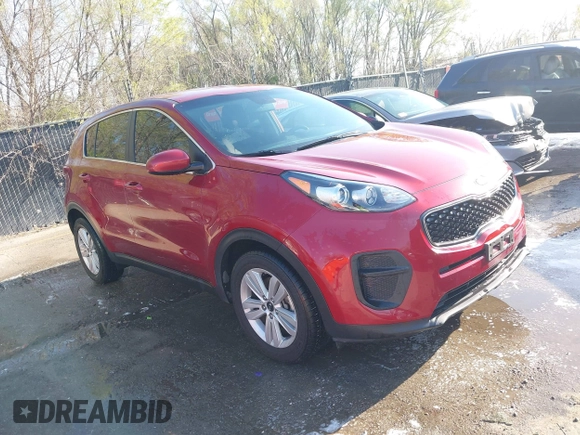 2017 Kia Sportage LX with VIN KNDPM3AC5H7121087, listed as a IAAI auction lot 41967697 with 91,175 mi miles. Bid and sale history available at carsss.com. Image 1.