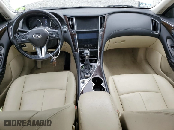2019 Infiniti Q50 Luxe с VIN JN1EV7AR7KM556320, выставлен на аукционе Copart как лот 61196085 с пробегом 53 313 миль миль и Списание • Salvage title. История ставок и продаж доступна на DreamBid. Изображение 8.