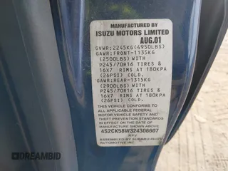 2002 Isuzu Rodeo S with VIN 4S2CK58W324306607, listed as a IAAI auction lot 41466742 with 158,540 mi miles and . Bid and sale history available at DreamBid. Image 9.