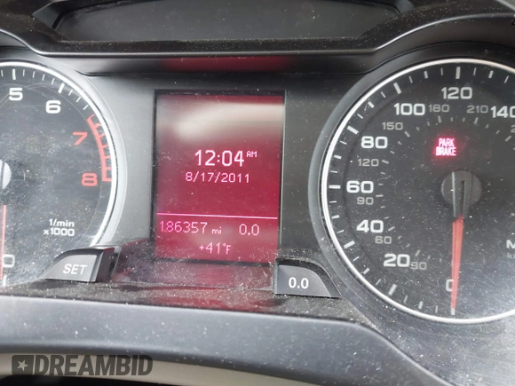 2012 Audi A4 2.0T Premium with VIN WAUAFAFL1CA115616, listed as a IAAI auction lot 41751186 with 186,357 mi miles. Bid and sale history available at carsss.com. Image 7.