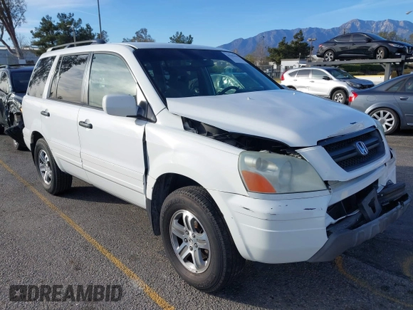 2005 Honda Pilot EX with VIN 5FNYF18475B060655, listed as a IAAI auction lot 41381619 with 142,680 mi miles and . Bid and sale history available at DreamBid. Image 1.