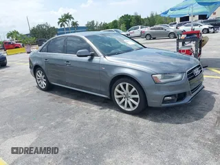 2014 Audi A4 Premium with VIN WAUAFAFLXEN001934, listed as a IAAI auction lot 42392035 with 144,072 mi miles and . Bid and sale history available at DreamBid. Image 1.