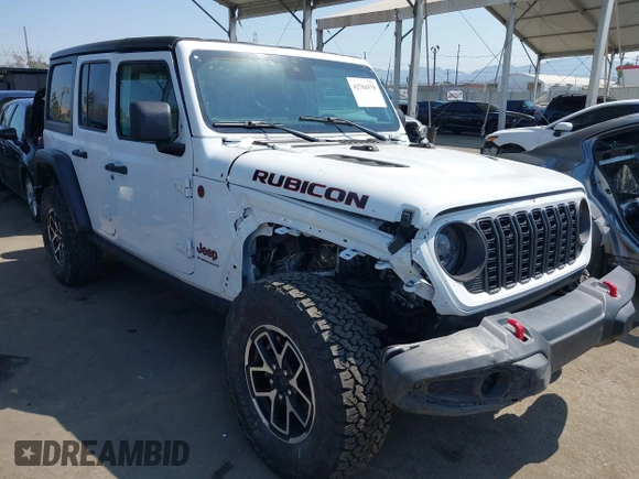 2024 Jeep Wrangler Rubicon with VIN 1C4PJXFG1RW300794, listed as a IAAI auction lot 42784578 with 22,652 mi miles and . Bid and sale history available at DreamBid. Image 1.