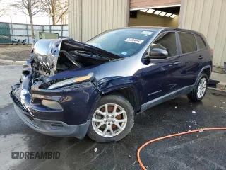 2014 Jeep Cherokee Sport with VIN 1C4PJLAB6EW258766, listed as a Copart auction lot 46692225 with 159,016 mi miles and Salvage Title. Bid and sale history available at carsss.com. Image 1.