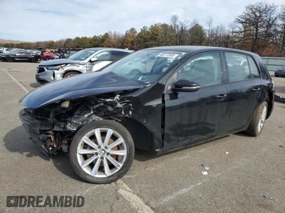 2012 Volkswagen Golf TDI with VIN WVWNM7AJ8CW302793, listed as a Copart auction lot 45277555 with 128,113 mi miles and Salvage title. Bid and sale history available at DreamBid. Image 1.