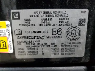 2016 GMC Acadia SLE with VIN 1GKKVNED2GJ126582, listed as a Copart auction lot 52283925 with Not provided miles and Salvage title. Bid and sale history available at DreamBid. Image 14.