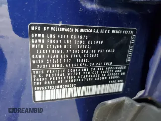 2024 Volkswagen Taos S с VIN 3VV5X7B20RM000262, выставлен на аукционе Copart как лот 52912995 с пробегом 40 116 миль миль и Списание • Salvage title. История ставок и продаж доступна на DreamBid. Изображение 13.