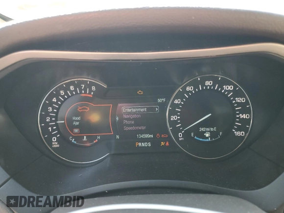2017 Lincoln MKZ Select with VIN 3LN6L5D94HR619750, listed as a Copart auction lot 59102685 with 134,599 mi miles and Salvage title. Bid and sale history available at DreamBid. Image 9.