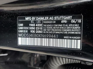 2019 Mercedes-Benz CLA 250 with VIN WDDSJ4EB0KN699441, listed as a Copart auction lot 39172383 with 41,040 mi miles and . Bid and sale history available at DreamBid. Image 13.
