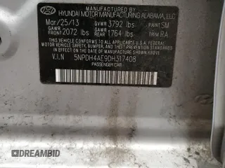 2013 Hyundai Elantra GLS с VIN 5NPDH4AE9DH317408, выставлен на аукционе Copart как лот 58868635 с пробегом 126 094 миль миль и Чистый • Clean title. История ставок и продаж доступна на DreamBid. Изображение 12.