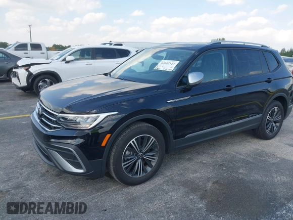 2024 Volkswagen Tiguan with VIN 3VVTB7AX6RM218502, listed as a IAAI auction lot 42063327 with 7,280 mi miles and . Bid and sale history available at DreamBid. Image 2.