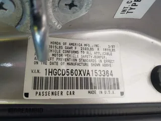 1997 Honda Accord Special Edition с VIN 1HGCD560XVA153364, выставлен на аукционе IAAI как лот 42428850 с пробегом 146 538 миль миль и . История ставок и продаж доступна на DreamBid. Изображение 9.