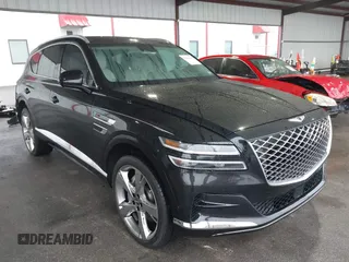 2021 Genesis GV80 with VIN KMUHCESC1MU046768, listed as a IAAI auction lot 41424946 with 18,471 mi miles and . Bid and sale history available at DreamBid. Image 1.
