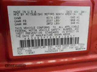 2012 Mitsubishi Galant ES with VIN 4A32B3FF8CE012837, listed as a Copart auction lot 47805865 with 83,900 mi miles and Clean Title. Bid and sale history available at DreamBid. Image 12.
